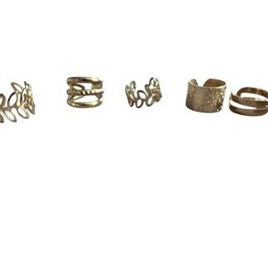 5/$25 Elegant Gold-Tone Ring Set